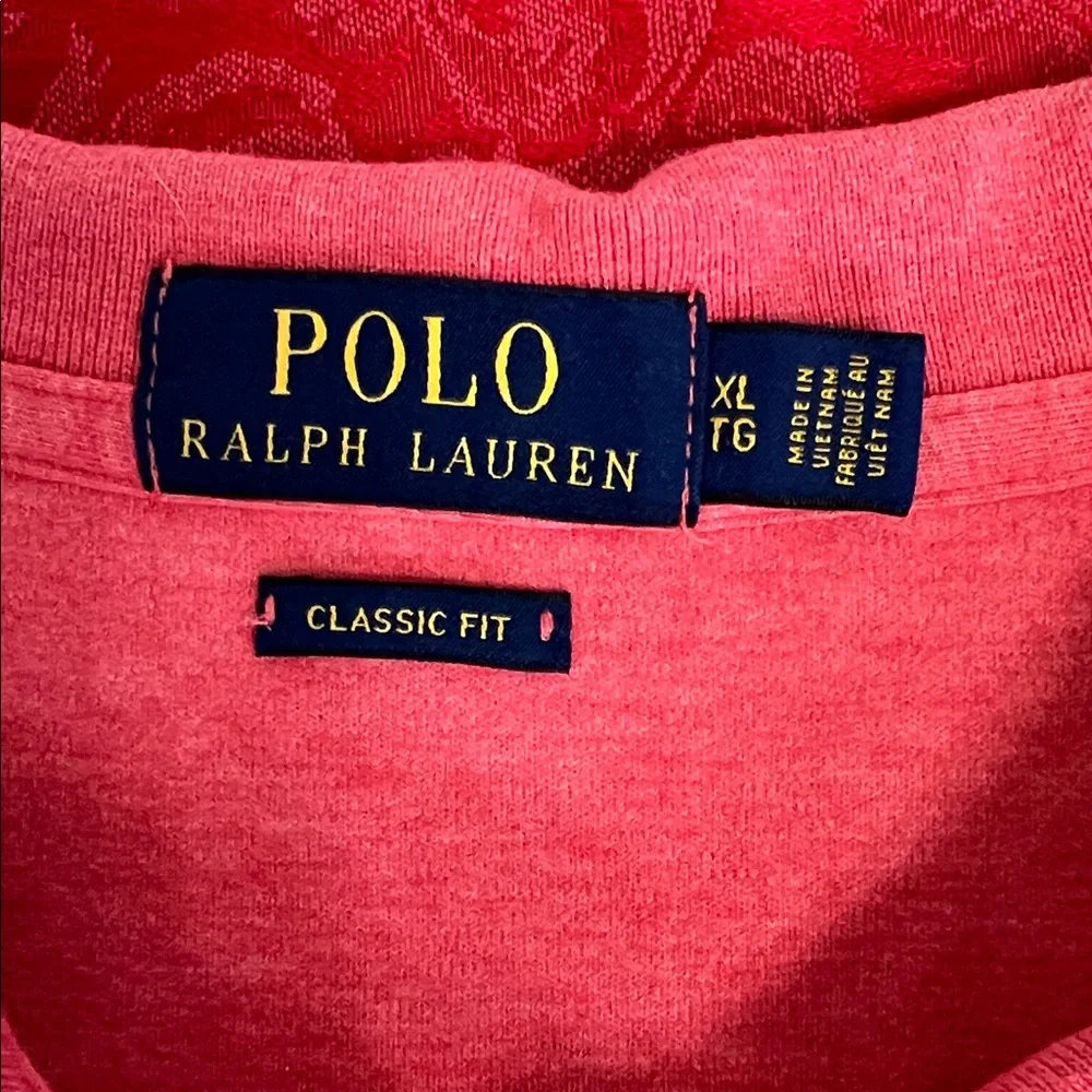 Polo Ralph Lauren Men’s XL Coral Salmon Polo Shirt Pony Logo 100% Cotton